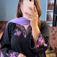 Black Designer Embroidered Rayon Silk Top with Farshi Plazzo for Evening Wear - Jaipur Blossom