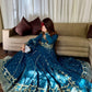 New Designer Party Wear Blue Heavy Star Georgette Gown with Pant and Embroidery Work