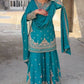 New Designer Party Wear Chinon Silk Top with Plazzo and Embroidered Fancy Dupatta