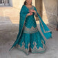 New Designer Party Wear Chinon Silk Top with Plazzo and Embroidered Fancy Dupatta