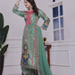 Trendy Ethnic Set Digital A-Line Kurta with Plazzo and Dupatta - Jaipur Blossom