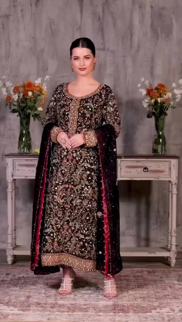 Trending Faux Georgette Embroidered Kurti Set with Sequins and Moti Work - Jaipur Blossom