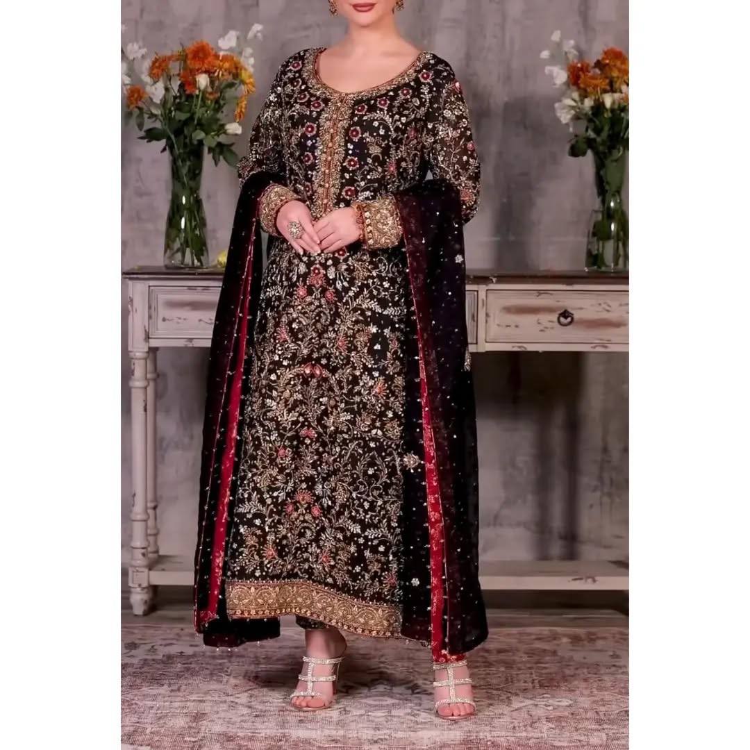 Trending Faux Georgette Embroidered Kurti Set with Sequins and Moti Work - Jaipur Blossom