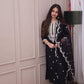 Stylish Black Three Piece Suit with Handcrafted Embroidery and Sequin Accents - Jaipur Blossom