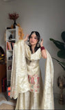 New Designer Party Wear Set in Heavy Chinon Silk with Embroidered Top, Plazzo & Fancy Dupatta