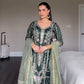Premium Party Wear Chinnon Silk Top and Pant with Heavy Embroidery and Organza Dupatta