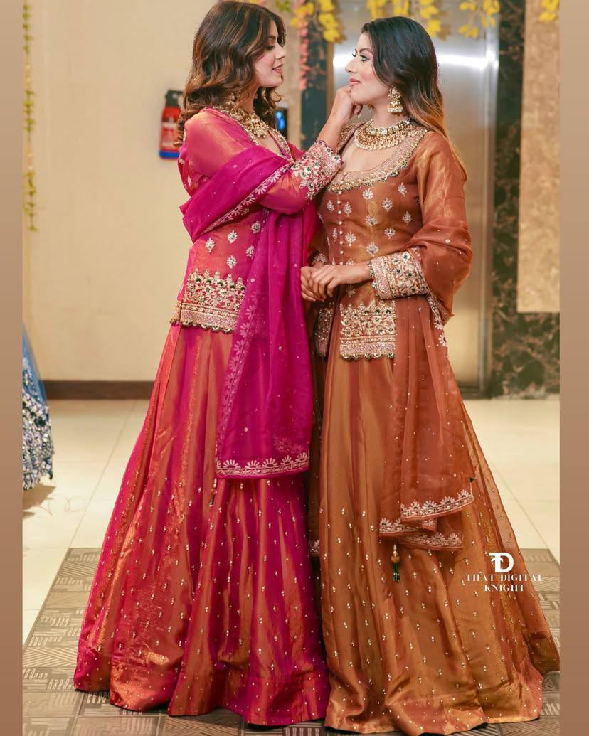 Premium Designer Lehenga Set in Shimmer Silk with Sequin and Pearl Embellishments - Jaipur Blossom