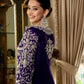 Elegant Fox Georgette Palazzo Set in Rich Purple with Sequin Embroidery - Jaipur Blossom