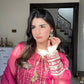 Dark Pink Fox Georgette Party Gown Set with Elegant Sequin Embroidery - Jaipur Blossom
