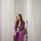 Designer Purple Ensemble with Embroidered Top and Flowing Palazzo - Jaipur Blossom