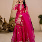 Glamorous Dark Pink Palazzo Suit in Embroidered Diamond Georgette - Jaipur Blossom