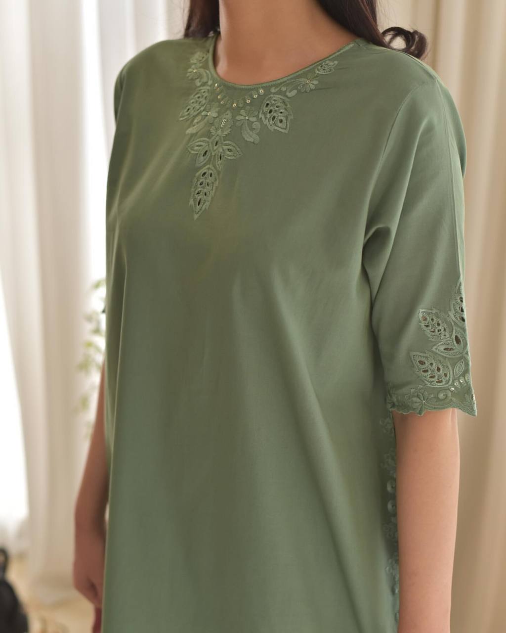 Designer Party Wear Farsi Top and Salwar Set in Heavy French Crepe with Embroidery and Fancy Dupatta