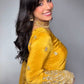 Designer Yellow Natural Crepe Silk Top with Heavy 5mm Embroidery, Full Sleeve & Latkan Dori Sarara Plazzo Dupatta Set