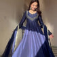 Designer Party Wear Star Georgette Gown with Pant and Embroidery Work