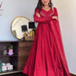 Designer Party Wear Star Georgette Gown with Pant and Embroidery Work