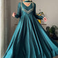 Designer Party Wear Star Georgette Gown with Pant and Embroidery Work