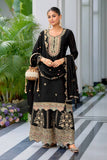Designer Chinon Silk Party Wear with Embroidered Top Sharara and Dupatta - Jaipur Blossom