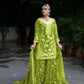 Party Ready Fox Georgette Embroidered Top Plazzo and Fancy Dupatta