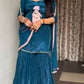 Natural Crepe Party Wear Ensemble with Embroidered Top, Flared Sharara & Dupatta