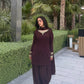 Designer Party Wear Farsi Top and Salwar Set with Fancy Dupatta and Heavy Embroidery Maroon