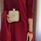 Designer Party Wear Crepe Silk Top with Hand Bead and Sequin Embroidery