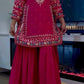 Party Wear Heavy Chinon Sharara Suit with 5mm Embroidery and Lace Border Dupatta