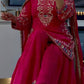 Party Wear Heavy Chinon Sharara Suit with 5mm Embroidery and Lace Border Dupatta