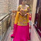 Zari and Sequin Embellished Top with Malay Silk Lehenga & Digital Print Dupatta