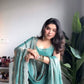 Exclusive Designer Collection: Trendy Silk Gown with Embroidered Details and Pant
