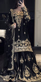 Designer Natural Crepe Sharara Set with 5mm Sequence Embroidery and Fancy Georgette Dupatta