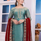 Heavily Embroidered Fancy Top-Plazzo Set with Matching Dupatta - Jaipur Blossom