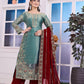 Heavily Embroidered Fancy Top-Plazzo Set with Matching Dupatta - Jaipur Blossom