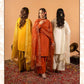 Heavy Crepe Silk Top and Farshi Salwar with Canvas Belt and Butterfly Net Dupatta