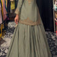 Multi-Needle Embroidery Chinnon Silk Lehenga Set with Fancy Dupatta