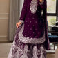 Heavy Embroidery Chinnon Silk Top with Sharara, Dupatta & Latkan Detailing