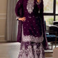 Heavy Embroidery Chinnon Silk Top with Sharara, Dupatta & Latkan Detailing