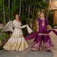 Pure Heavy Natural Crepe Silk Top with Latkan Dori, Sharara Plazzo, and Embroidered Dupatta