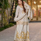 Pure Heavy Natural Crepe Silk Top with Latkan Dori, Sharara Plazzo, and Embroidered Dupatta