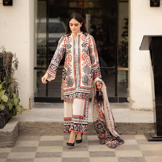 Elegant American Crepe Top and Plazzo Set with Digital Print and Soft Georgette Dupatta - Jaipur Blossom