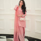 Party Wear Heavy Chinnon Silk Top and Farshi Salwar with Multi-Needle and Zari Work