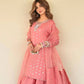 Party Wear Heavy Chinnon Silk Top and Farshi Salwar with Multi-Needle and Zari Work