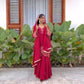 Elegant Designer Top in Heavy Chinon Silk with Embroidery and Matching Plazzo