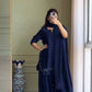 Party Wear Heavy Crepe Silk Top with Farshi Salwar and Multi-Needle Embroidered Organza Dupatta