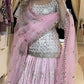 Faux Georgette Lehenga Set with 9mm Sequence, Zari, and Multi-Needle Embroidery Work