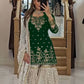 Elegant Party Wear Top in Heavy Faux Georgette with Micro Cotton Inner and Matching Plazzo
