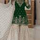 Elegant Party Wear Top in Heavy Faux Georgette with Micro Cotton Inner and Matching Plazzo