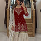 Elegant Party Wear Top in Heavy Faux Georgette with Micro Cotton Inner and Matching Plazzo