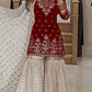 Elegant Party Wear Top in Heavy Faux Georgette with Micro Cotton Inner and Matching Plazzo