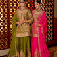 Fancy Dupatta with Party Wear Top and Plazzo in Heavy Embroidered Chinon Silk