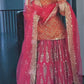 Faux Georgette Lehenga Set with 5mm Sequence, Zari, and Multi-Needle Embroidery Work